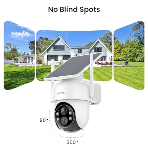 Wireless Outdoor Security Cameras, 4-Cam Kit, Solar-Powered, 360° Pan & Tilt, 2K Color Night Vision R962279