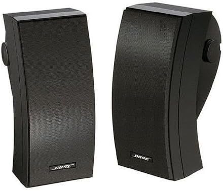 Outdoor Environmental Speakers (Pair), Black with Amplifier W358627