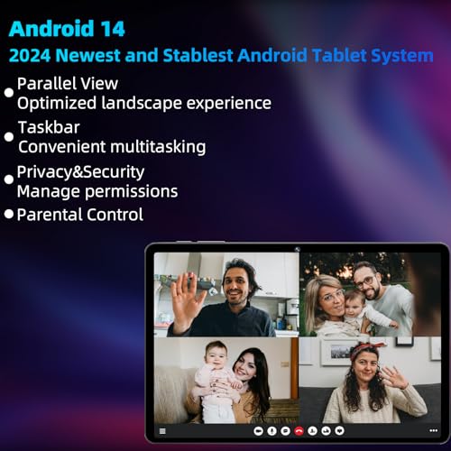 11 inch Android 14 Tablet with Face Unlock, Octa-Core CPU, 12GB RAM, 128GB Storage Z164067