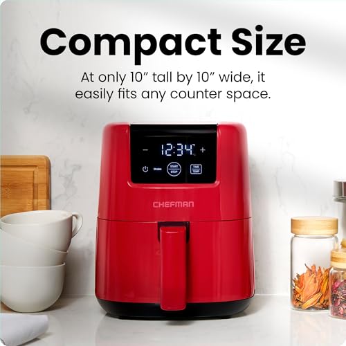 2 Qt Mini Air Fryer with Digital Timer and Nonstick Basket D4952