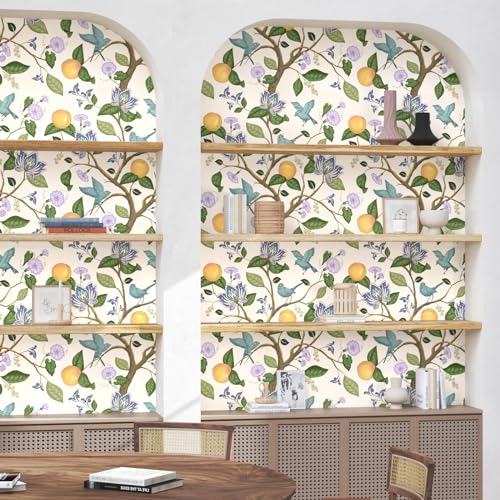 Vintage Beige Floral Peel and Stick Wallpaper K193184