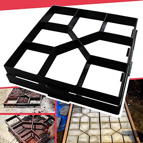 Anothera 15.7"x15.7"x1.57" Walk Maker Reusable Concrete Path Maker Molds Stepping Stone Paver Lawn Patio Yard Garden DIY Walkway Pavement Paving Moulds (Square)