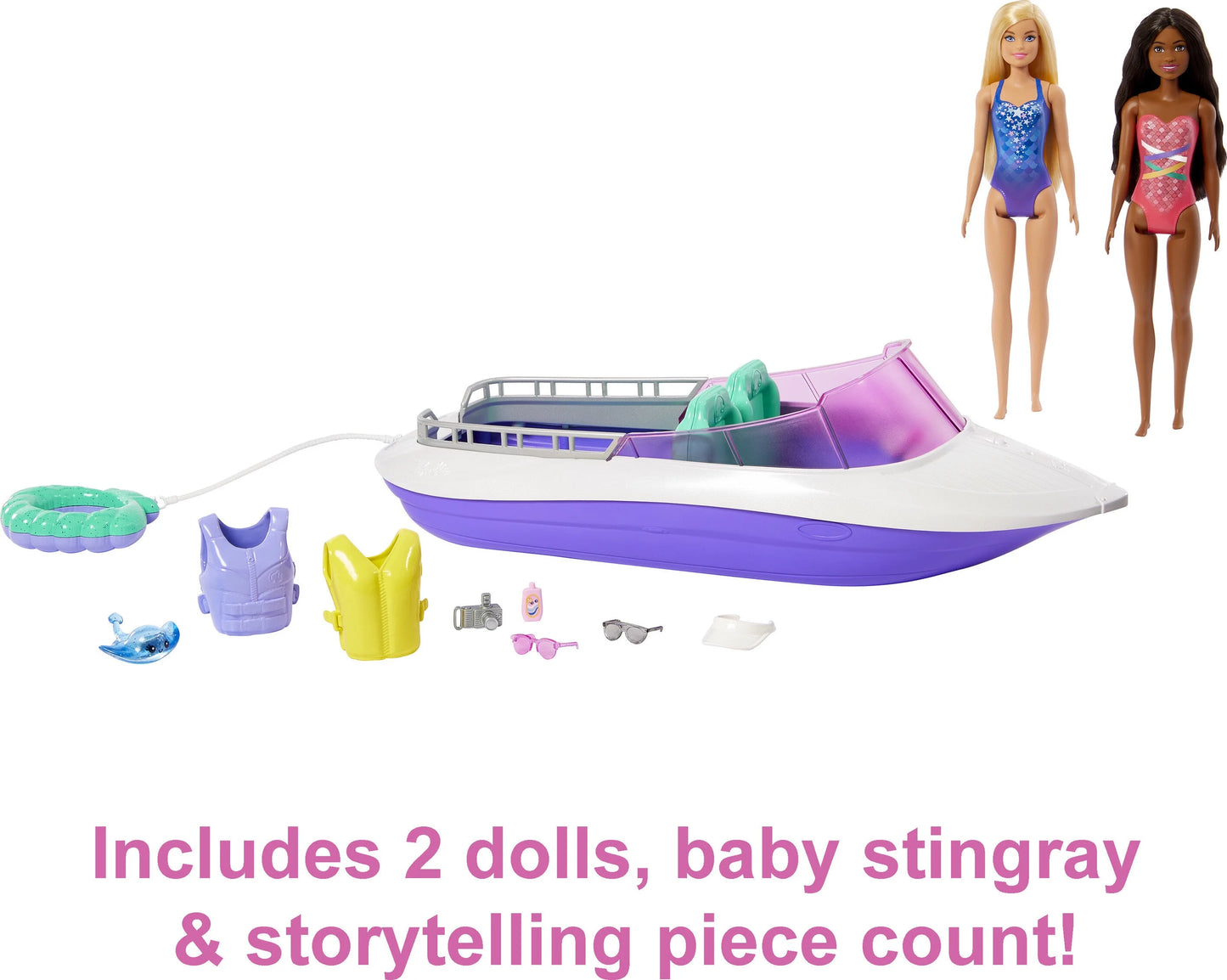 Mermaid Dolls with Boat Playset and Ocean Accessories N78414