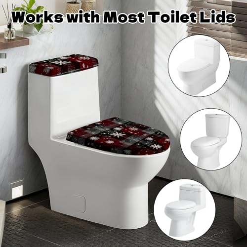 Christmas Toilet Lid Cover, Washable Bathroom Accessory O828