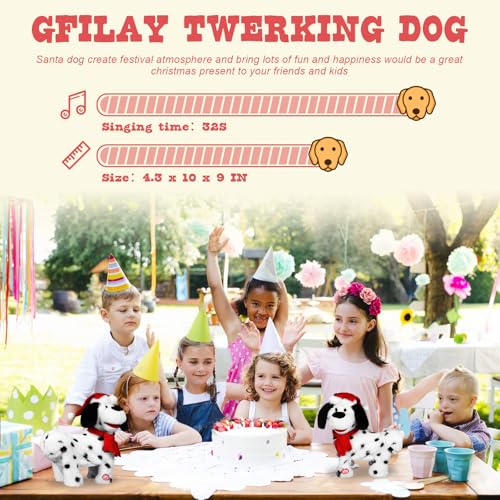 Shaking Santa Dog Toy, Singing Plush Puppy, Animated Christmas Plush Y5378
