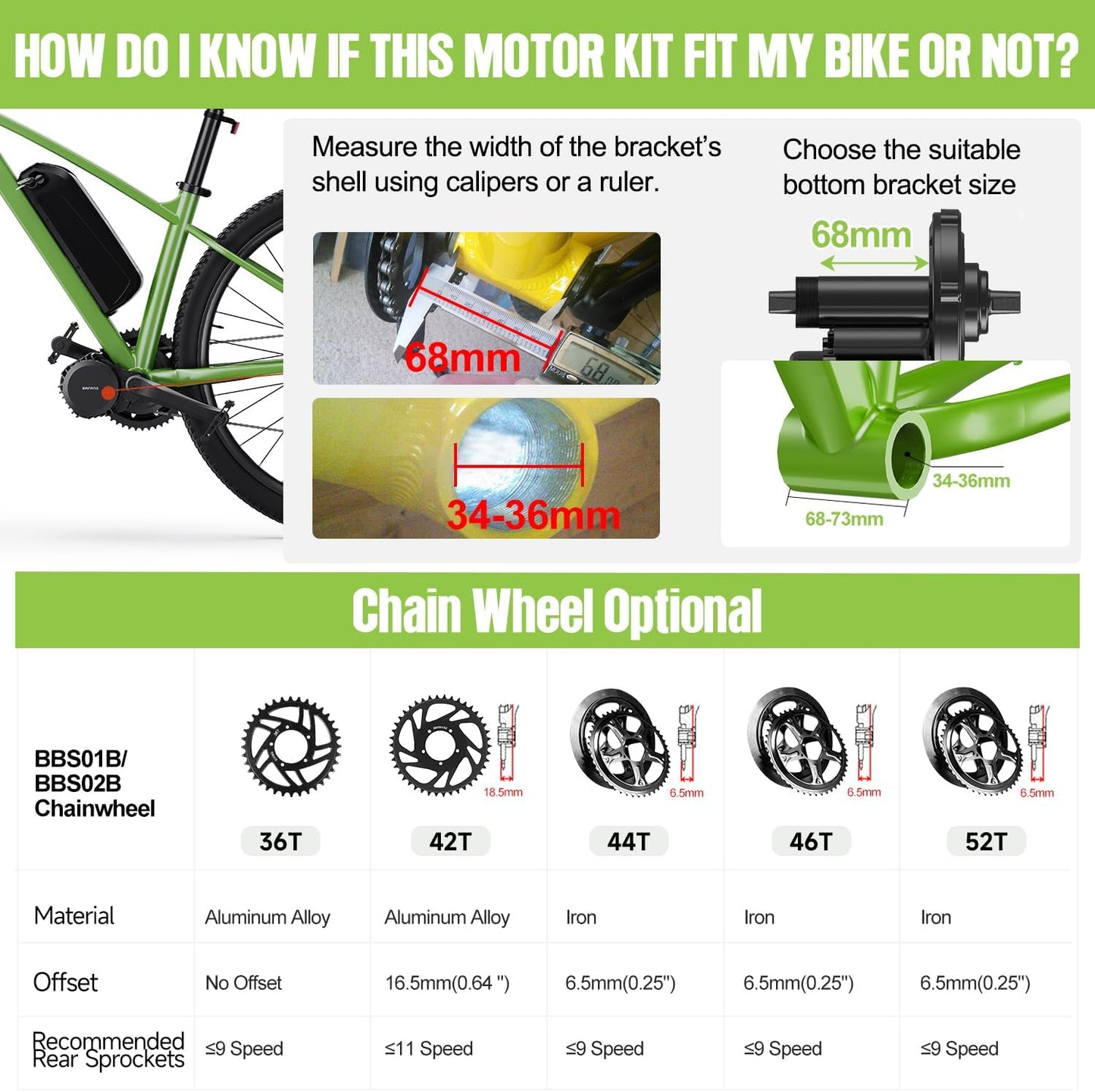 48V 750W E-Bike Conversion Motor Kit with Display K1075