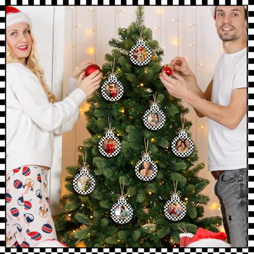 24 Pcs Christmas Photo Ornament Frames for Baby First Christmas Tree Keepsake F1934