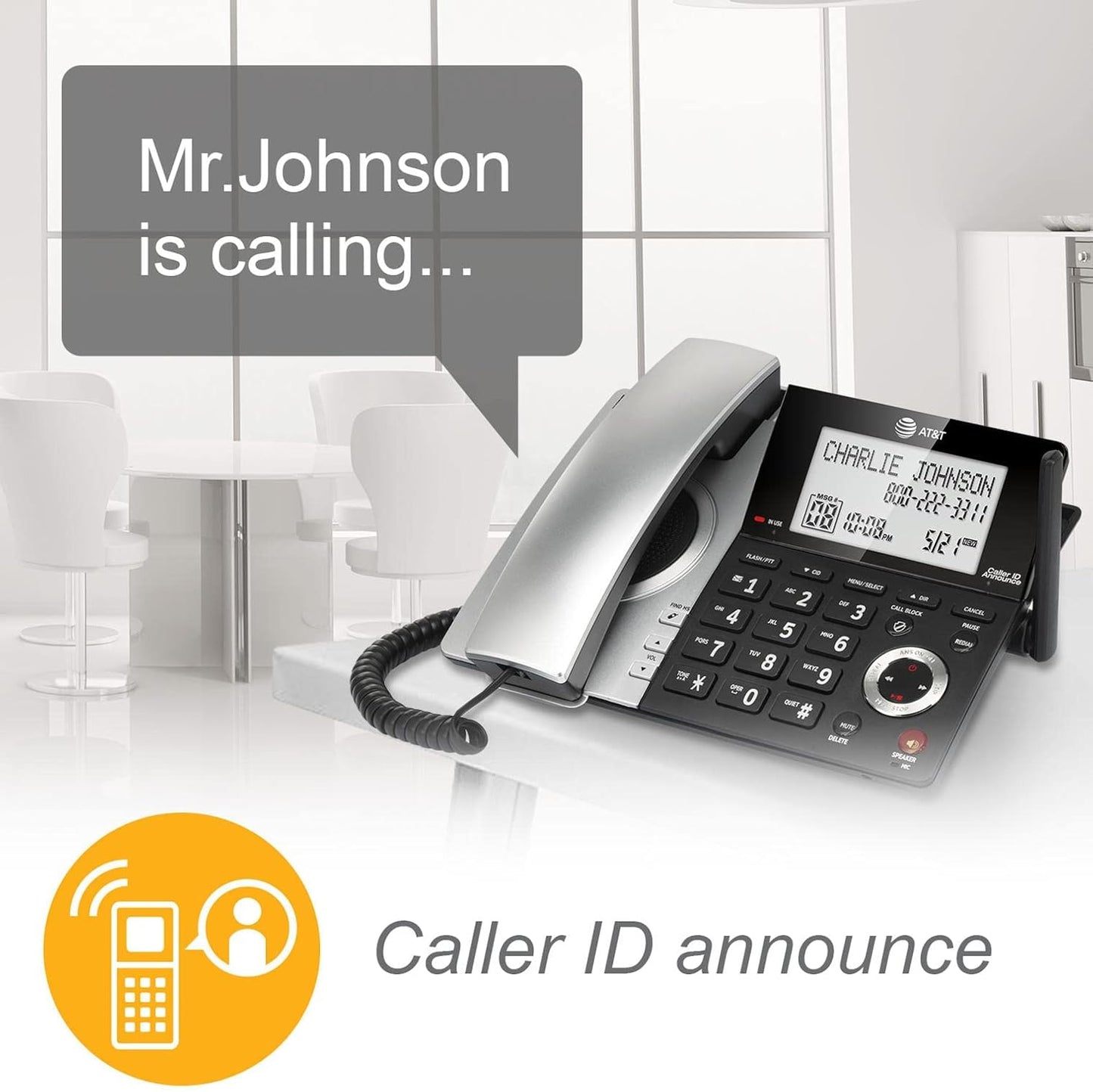 2-Handset Corded/Cordless Phone with Answering Machine and Call Blocking S4297