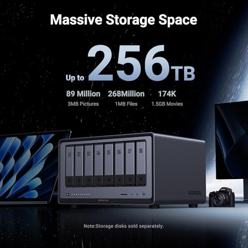 8-Bay Desktop NAS with Intel i5, 8GB DDR5 RAM, 10GbE, Diskless F294