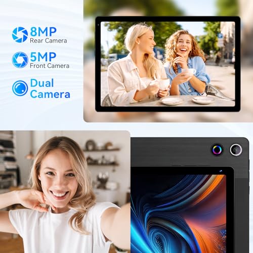 10.36 inch Android 14 Tablet, 16GB RAM 128GB ROM, 8-Core HD Display, Dual Camera, Black W914