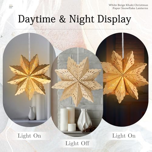 Christmas Paper Snowflake Lanterns with LED Lights for Holiday Party Decor Q23741