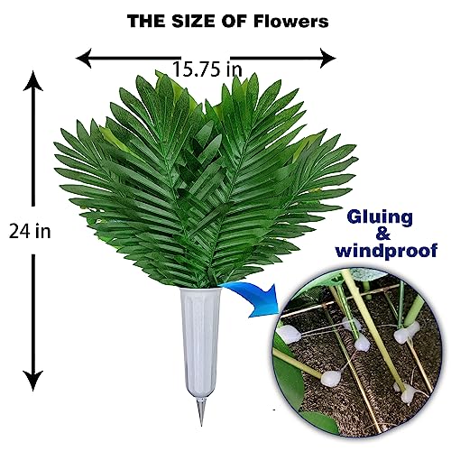 Artificial Cemetery Flowers for Grave Vase, Silk Lily and Rose Arrangement H368