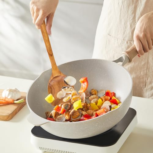 Christmas Wooden Spoons for Cooking, 10 Pcs Natural Teak Kitchen Utensils Set S557967