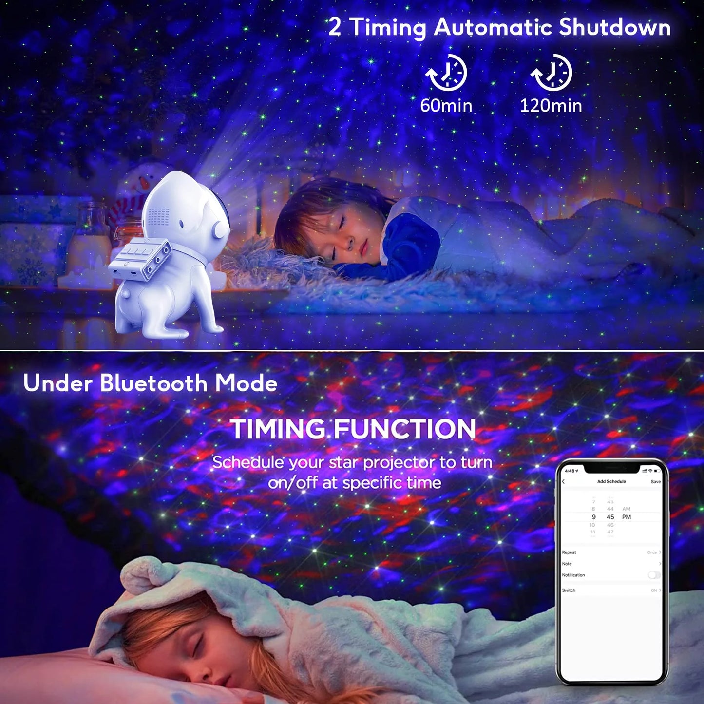 Galaxy Star Projector Night Light with Bluetooth Speaker, 21 Color Modes R194