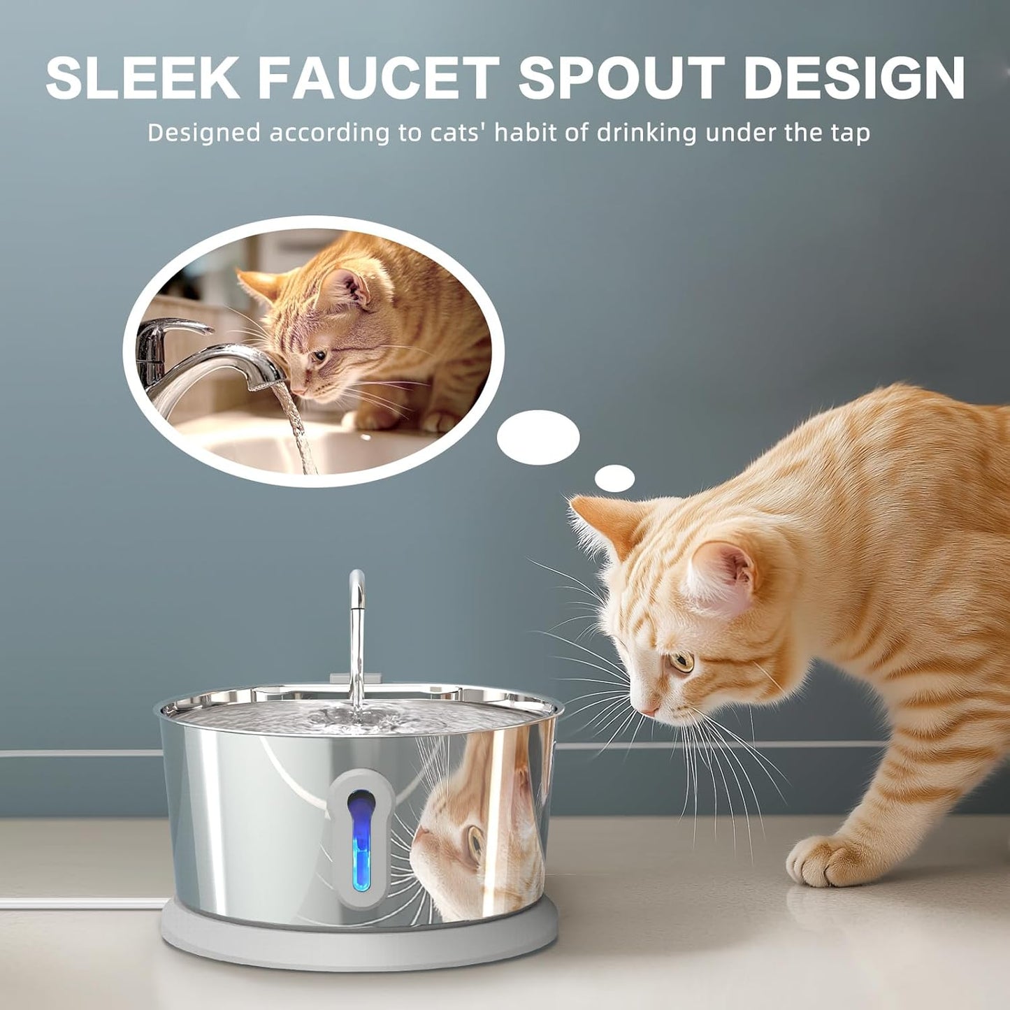 Cat Water Fountain with App Control and 2 Filters D315