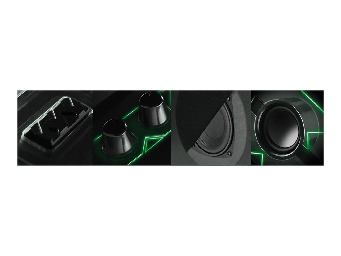 Computer Speakers with Stereo Sound and Green LED Glow I7798
