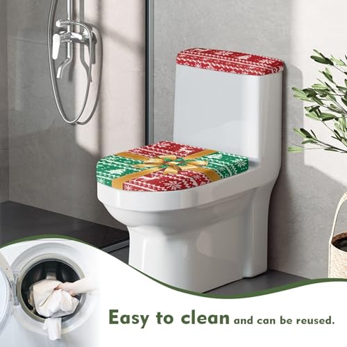 Christmas Toilet Lid and Tank Cover Set for Bathroom Decor Q334993