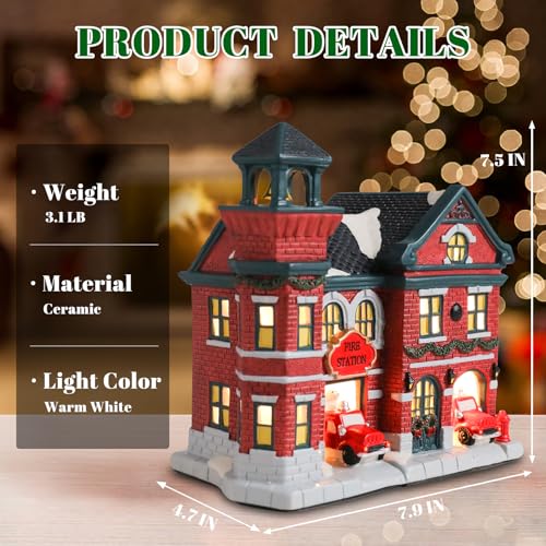 Ceramic Christmas Houses with Warm LED Light S1149