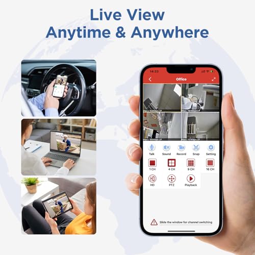Wireless Security Camera System, 10CH NVR with 4 Cameras, 1TB HDD, Night Vision I1201