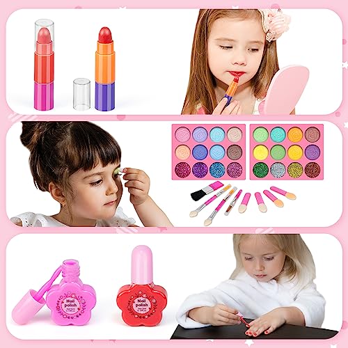 Kids Makeup Kit for Girls, Washable Play Makeup Set with Mirror I448