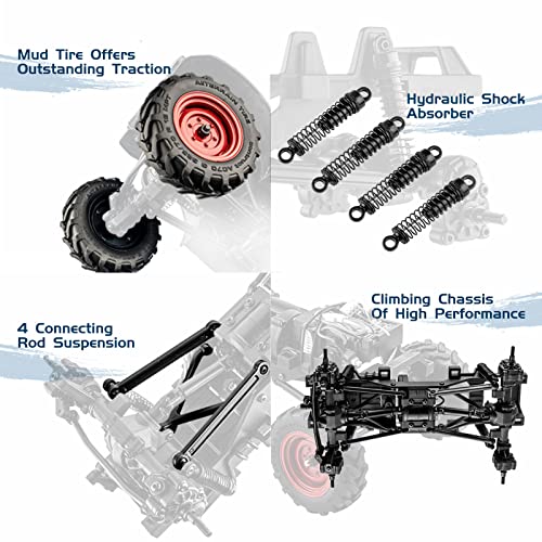 1/24 Power Wagon 4WD RC Crawler RTR Truck with LED Light and USB Charger J928