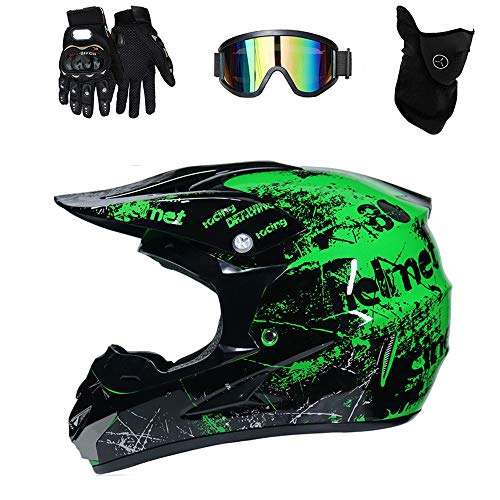 Dirt Bike Off-Road Motocross ATV Motorcycle Helmet for Men Women,Professional Competition Helmet DOT Certified (Orange, Large)