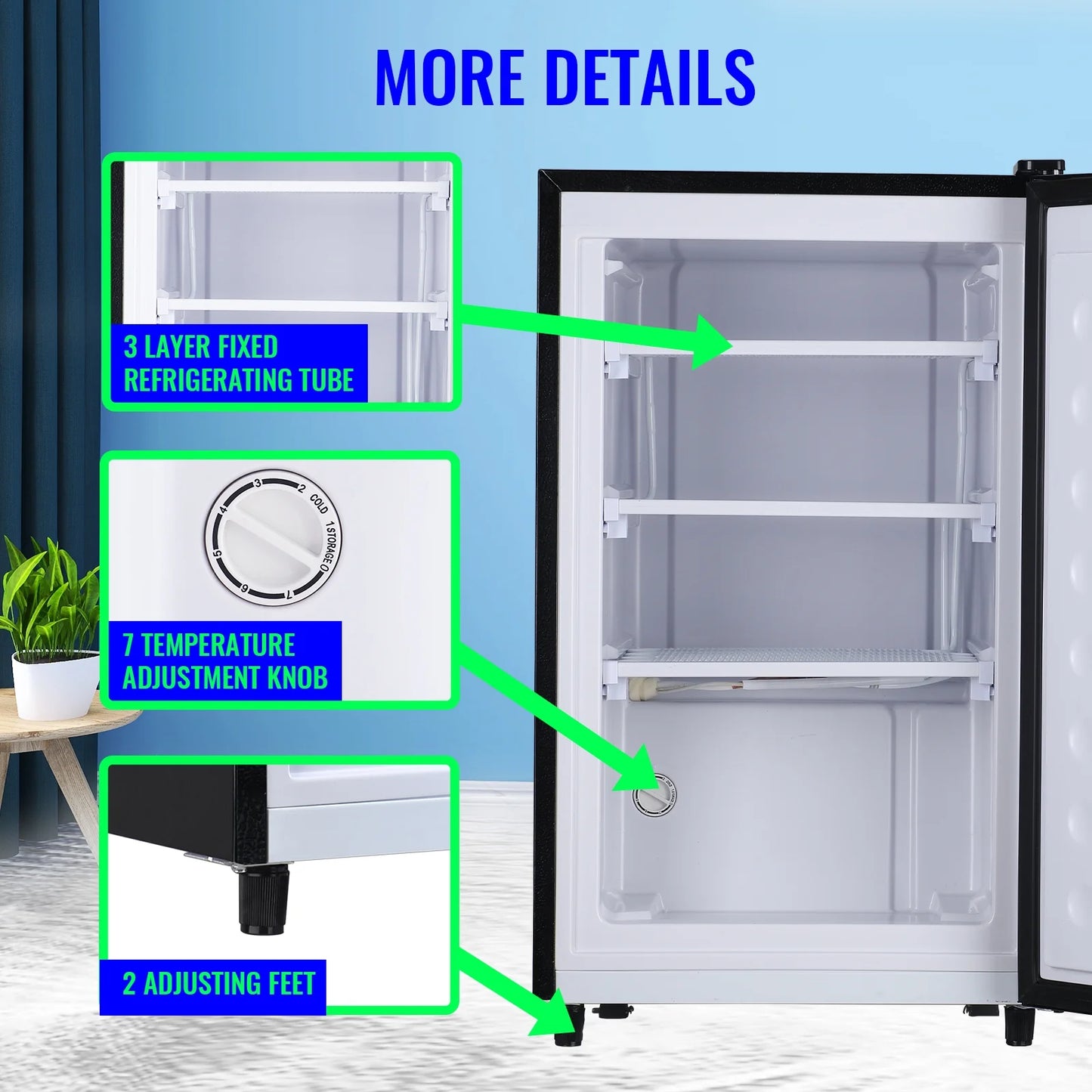 Compact Single Door Freezer with Adjustable Temperature Control I42759