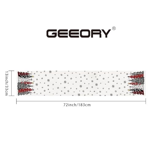 Christmas Table Runner 13x72 Inch, Red Winter Holiday Decor S612