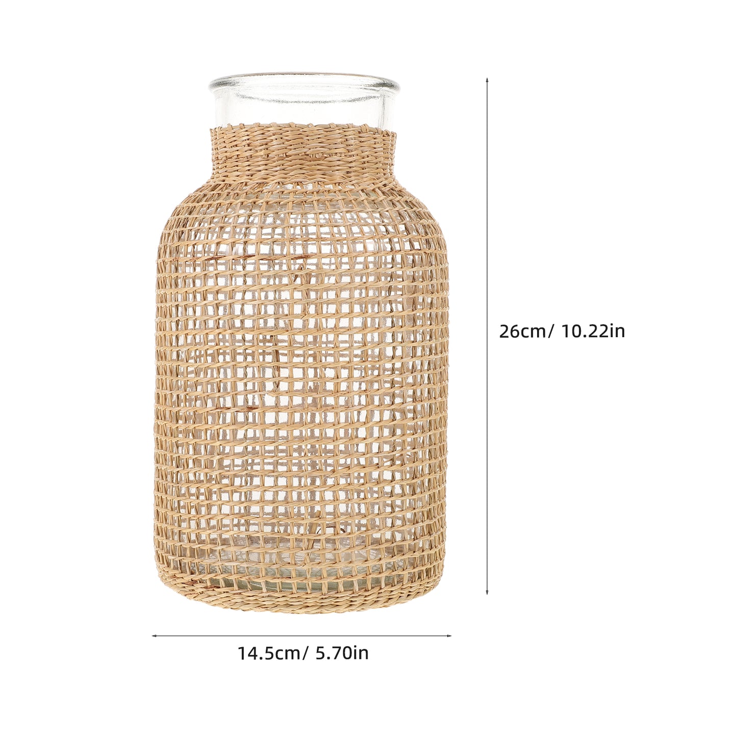 Rattan Glass Vase Centerpiece O524501