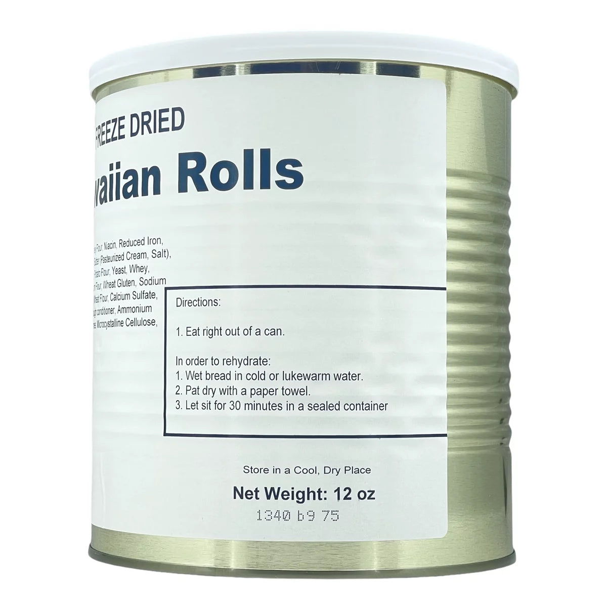 Freeze Dried Emergency Food Ration Hawaiian Rolls, 12 oz Can R51638