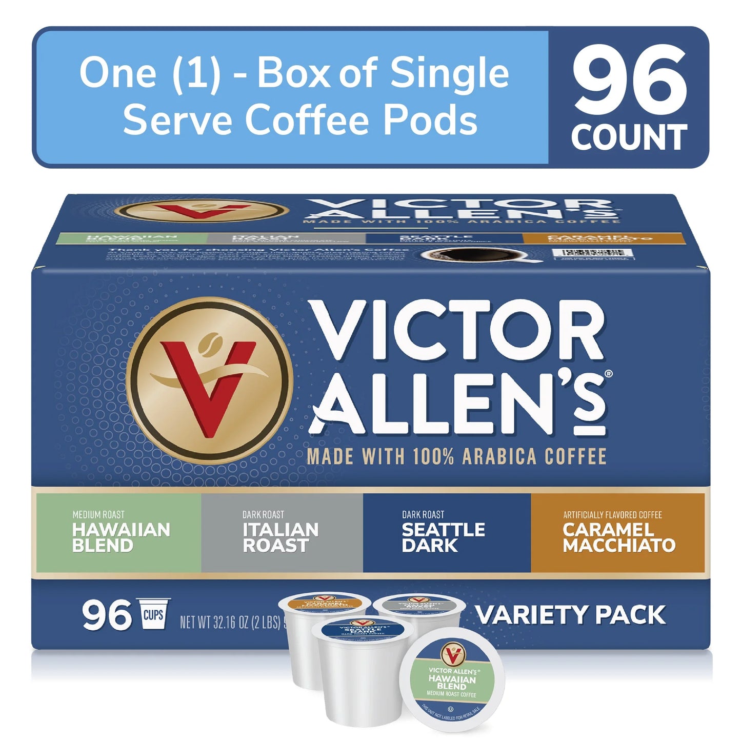 Specialty Coffee Variety Pack, Medium-Dark Roast, 96 Count H14241