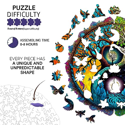 Wooden Jigsaw Puzzle for Adults, Tree of Life Design, 200 Pieces S780929