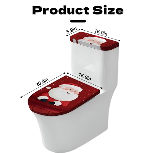 Christmas Toilet Lid Cover, Washable Bathroom Accessory O828