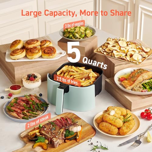 Air Fryer 9-in-1, Compact 5QT, Nonstick Dishwasher-Safe Basket, Gray R3973
