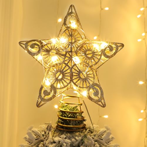 Star Tree Topper with 20 LED Lights, Battery Powered Christmas Decorations X627861