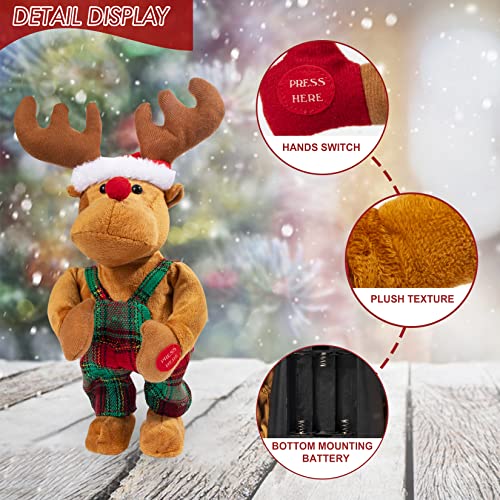Animated Reindeer Plush Toy Christmas Singing Stuffed Animal U33612