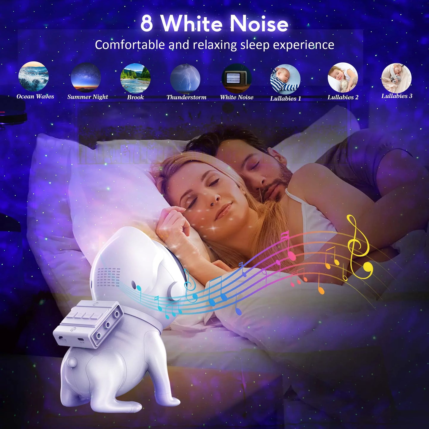 Galaxy Star Projector Night Light with Bluetooth Speaker, 21 Color Modes R194