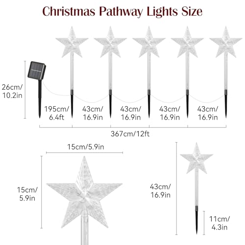 Solar Walkway Lights Outdoor, 8 Pack Candy Cane Christmas Decorations P5544