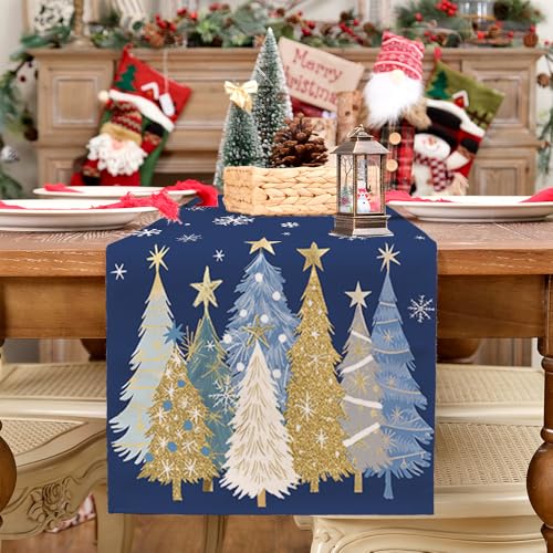 Christmas Table Runner 13x72 Inch, Red Winter Holiday Decor S612