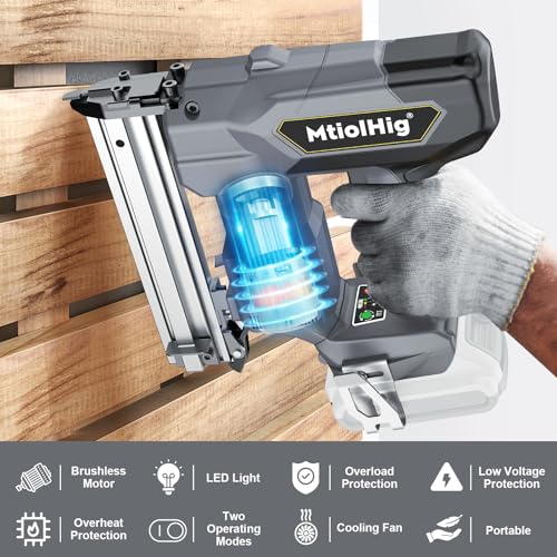 Cordless 18GA Brad Nailer for Wood Carpentry, Brushless, 2 Mode J35071