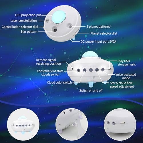 Laser Christmas Projector Lights Outdoor, Red and Green Stars, IP65 Waterproof H73494