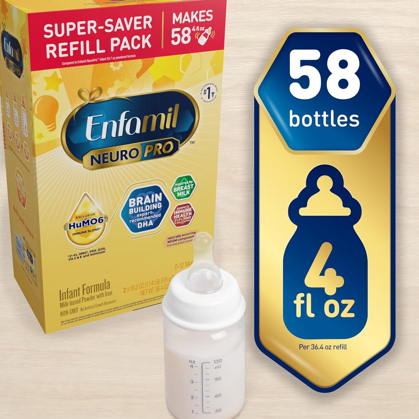 Baby Formula with Prebiotic Immune Blend, DHA, Non-GMO, Refill Box Q507767