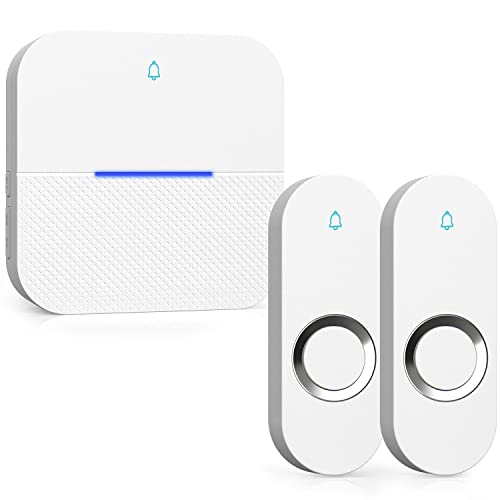 Wireless Doorbell with 2 Buttons and 2 Receivers, Waterproof, 1000ft Range Z6333