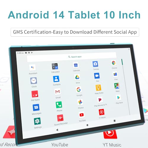 Tablet 10 Inch with Keyboard, Mouse, Case, Stylus, 8GB RAM 64GB ROM K197839