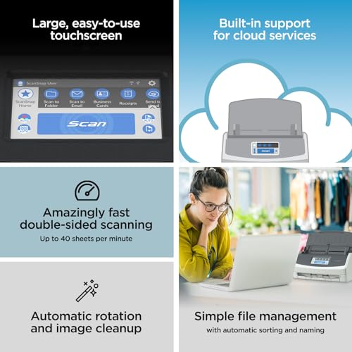 Wireless Document Scanner with Touchscreen and Auto Document Feeder I397