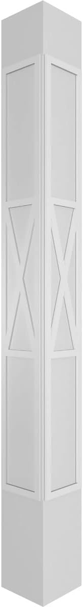 8"W x 8'H Craftsman Square Non-Tapered Column with Capital & Base E837557