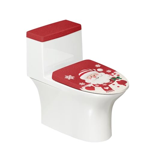 Christmas Toilet Lid and Tank Cover Set for Bathroom Decor Q334993