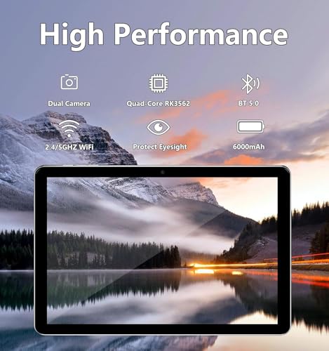 10 Inch Android Tablet with Keyboard Mouse, 6GB RAM 64GB ROM L2332