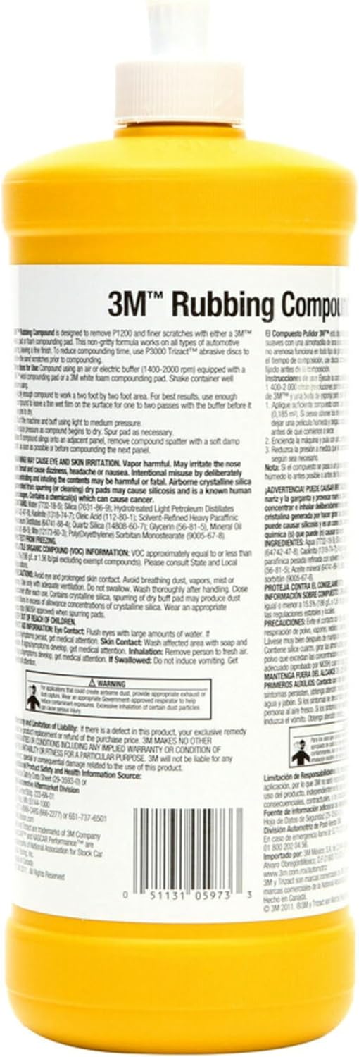 Rubbing Compound, Liquid Formula, 1 qt T7064