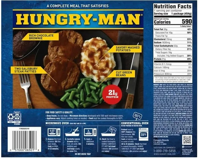 Salisbury Steak Frozen Dinner, 16 oz - Pack of 8 I5693